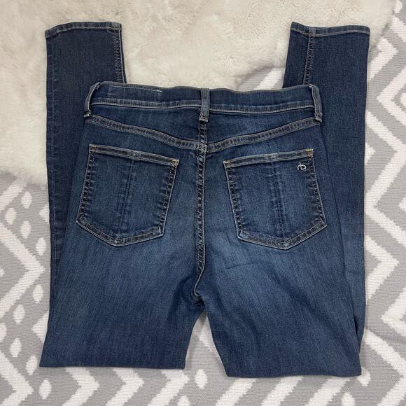 Rag and Bones High Rise‎ Ankle Skinny Medium Dark Wash Jeans Size 27 - Picture 5 of 7